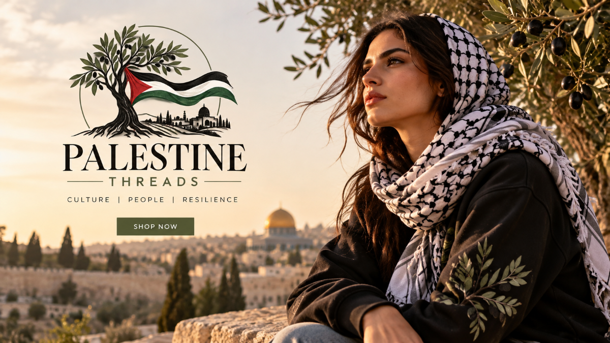 Palestine Threads clothing and accessories. Culture, People, Resilience. Shop now.