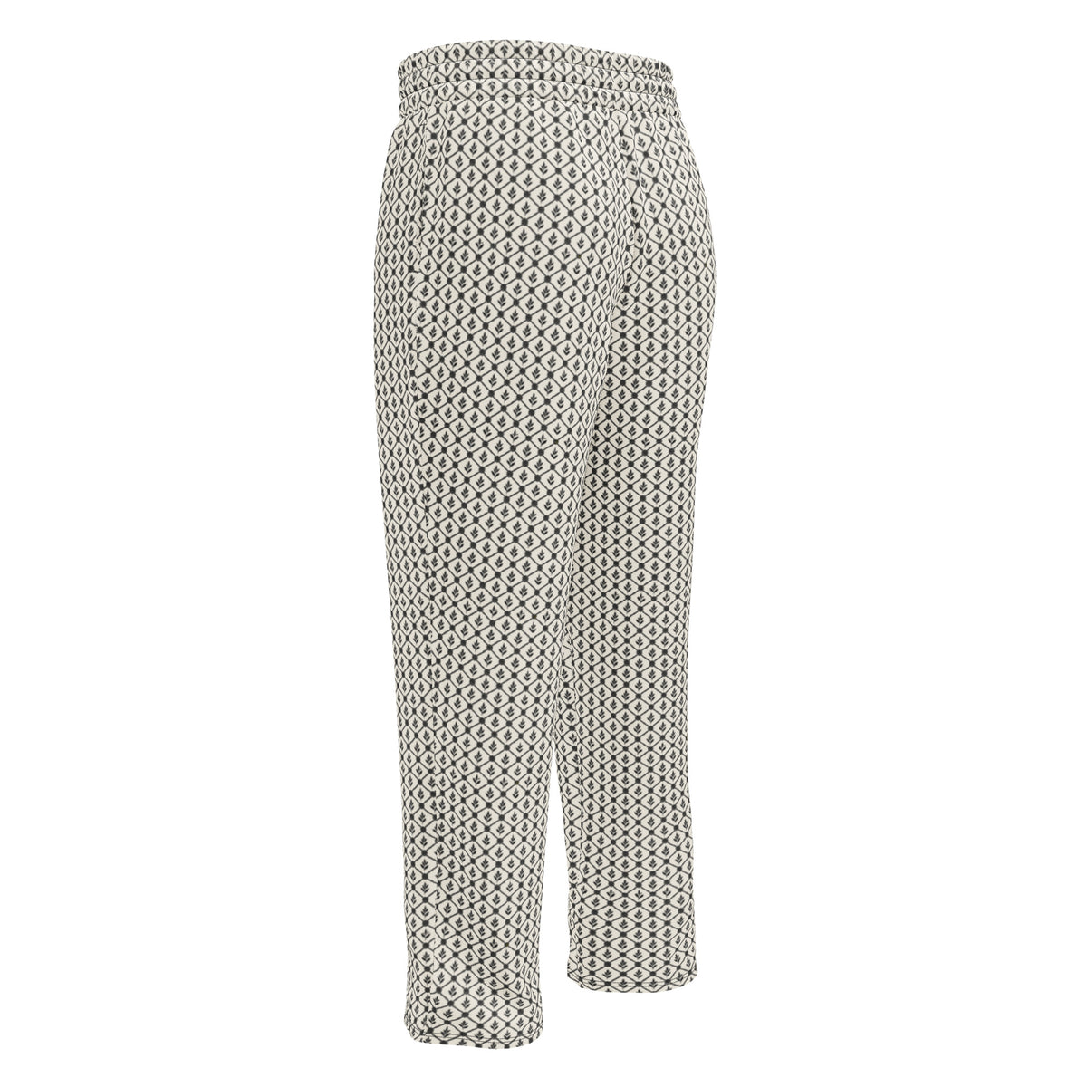 Keffiyeh-Inspired Wide-Leg Sweatpants — back view