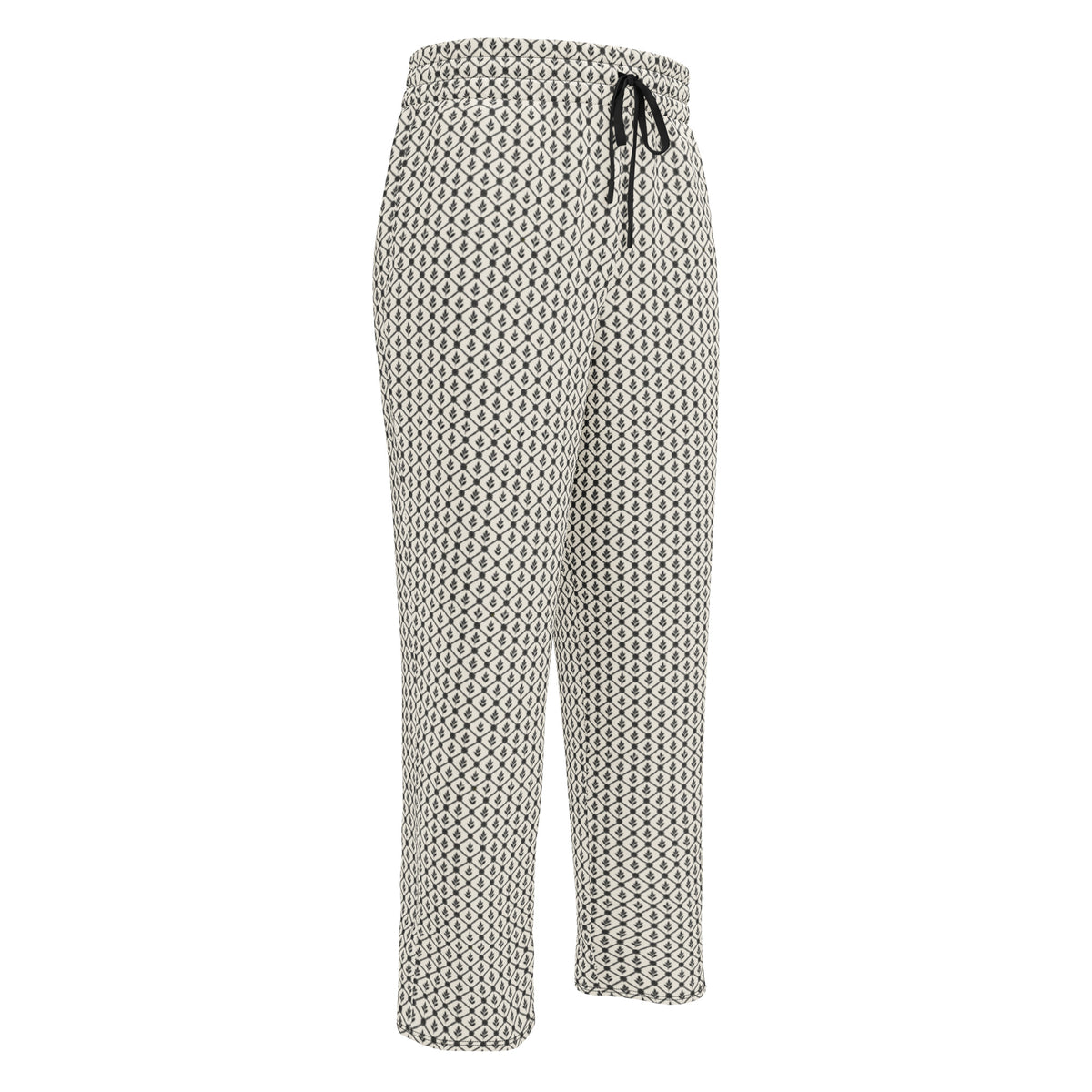 Keffiyeh-Inspired Wide-Leg Sweatpants — front view