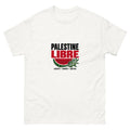 Palestine Libre — T-shirt solidaire — white front mockup