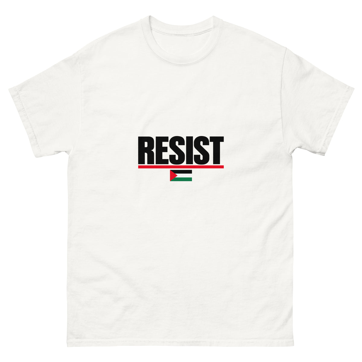 RESIST Budget T-Shirt — white front mockup