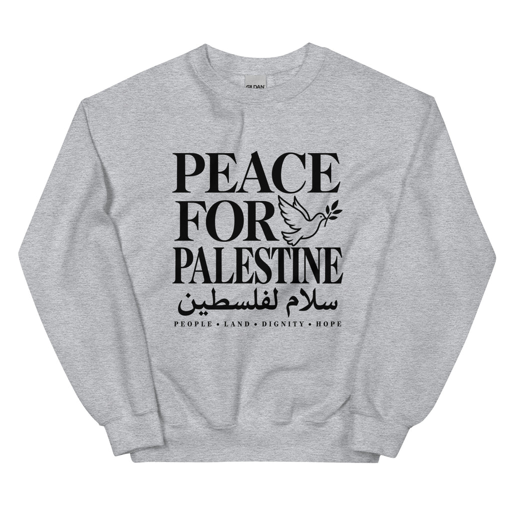 Peace for Palestine Crewneck Sweatshirt — front view