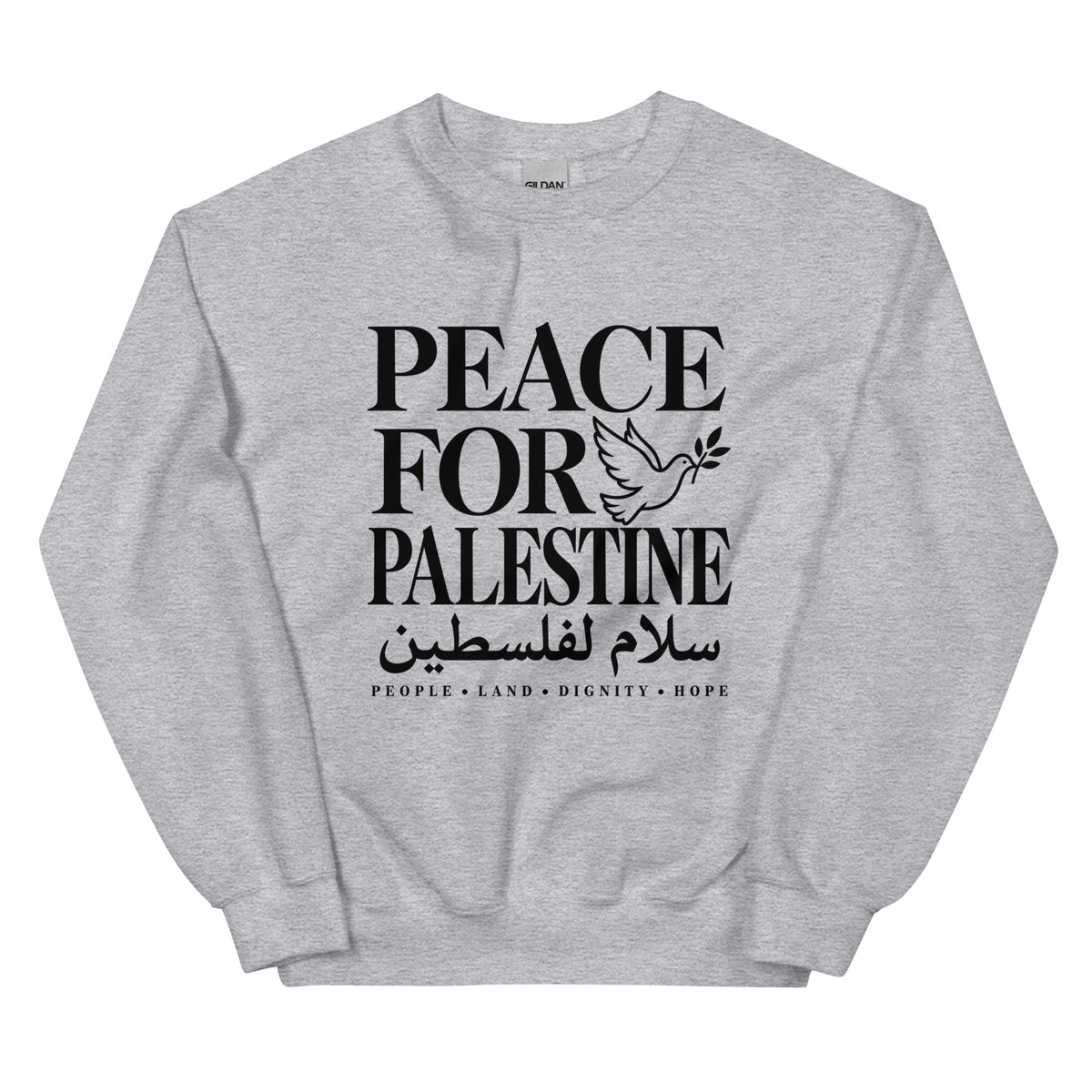 Peace for Palestine Crewneck Sweatshirt — front view