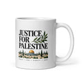 Justice for Palestine Mug — handle on right view